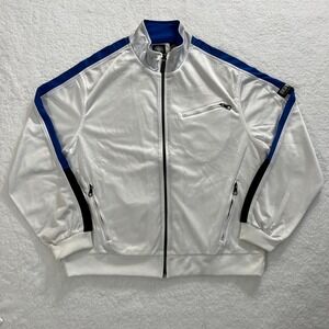 DKNY Jeans Track Jacket Jersey Polyester White Men's‎ Size L VTG NWT